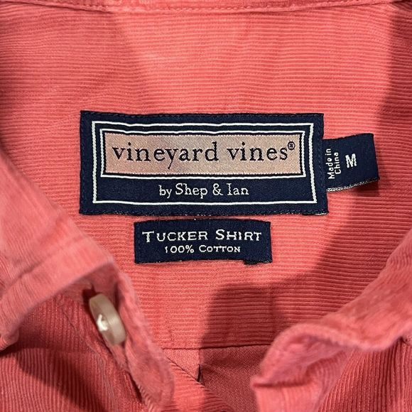 Vineyard Vines Mens Coral Tucker Corduroy Long Sleeve Button Shirt Size‎ Medium - Picture 6 of 8